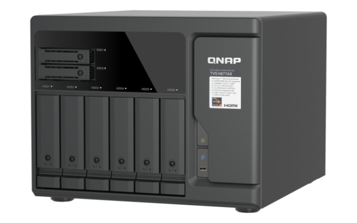 8-Bay QuTS hero NAS 6 x 3.5" SATA+2
