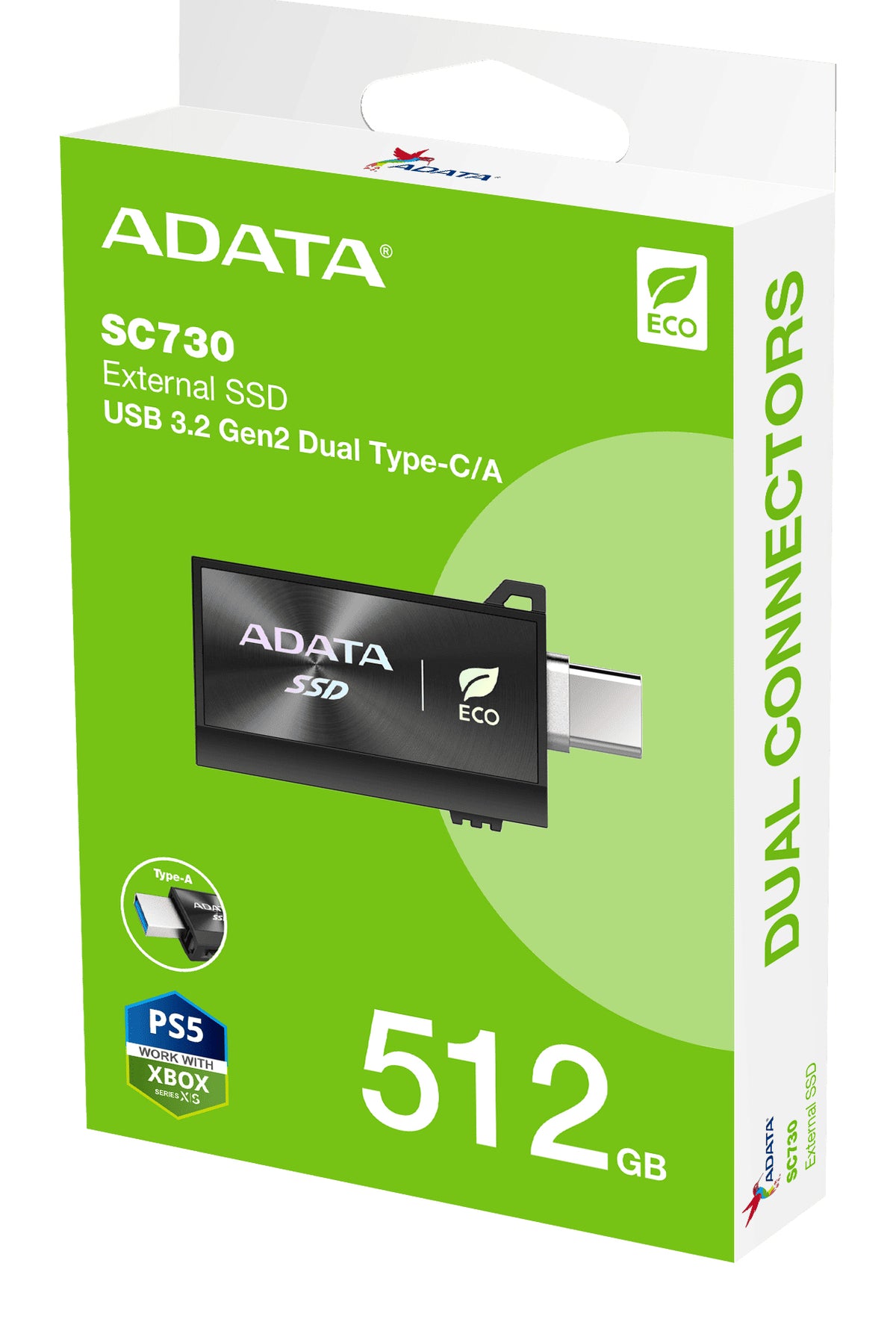 ADATA SC730 512 Go USB Type-C 3.2 Gen 2 (3.1 Gen 2) Noir
