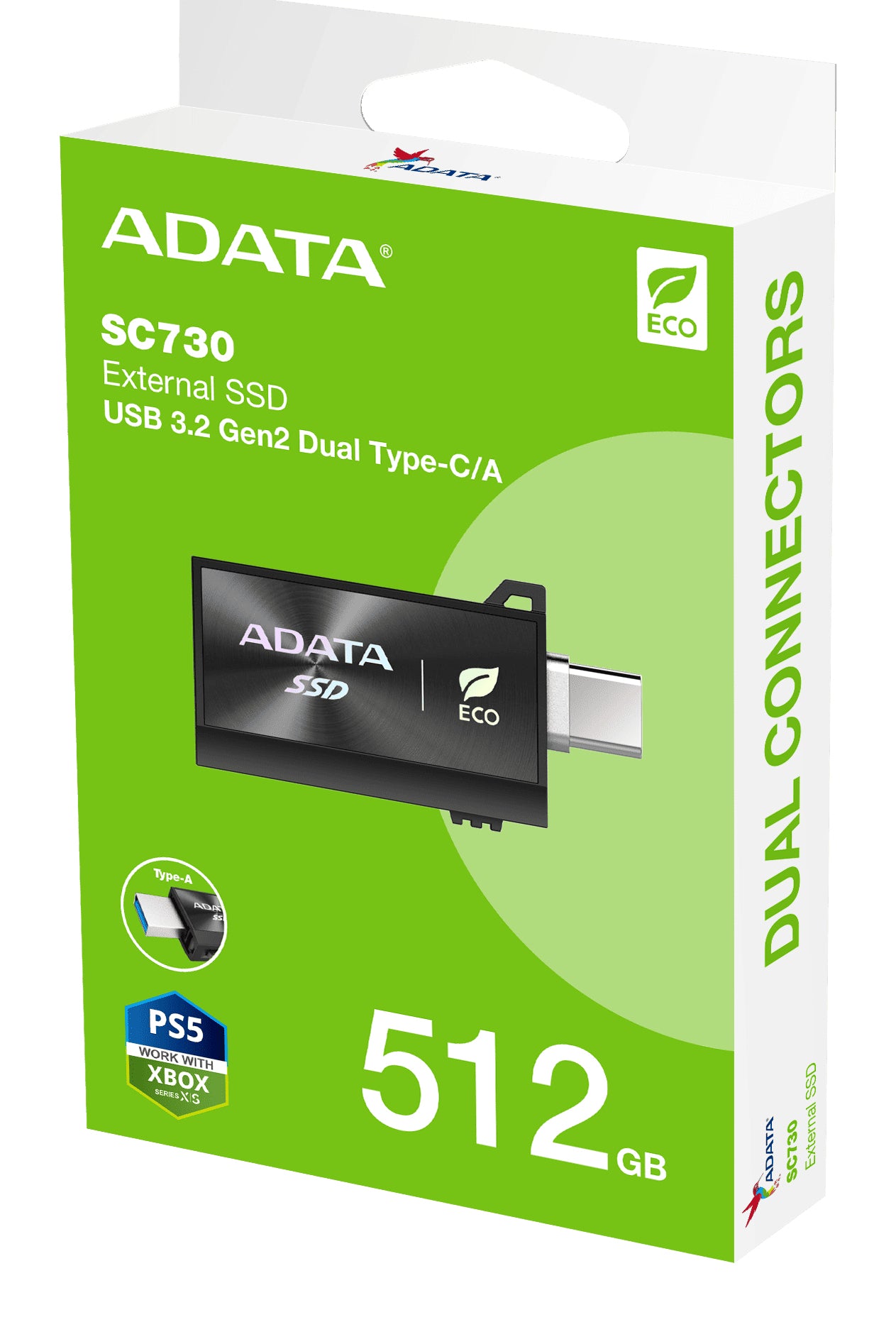 ADATA SC730 512 Go USB Type-C 3.2 Gen 2 (3.1 Gen 2) Noir