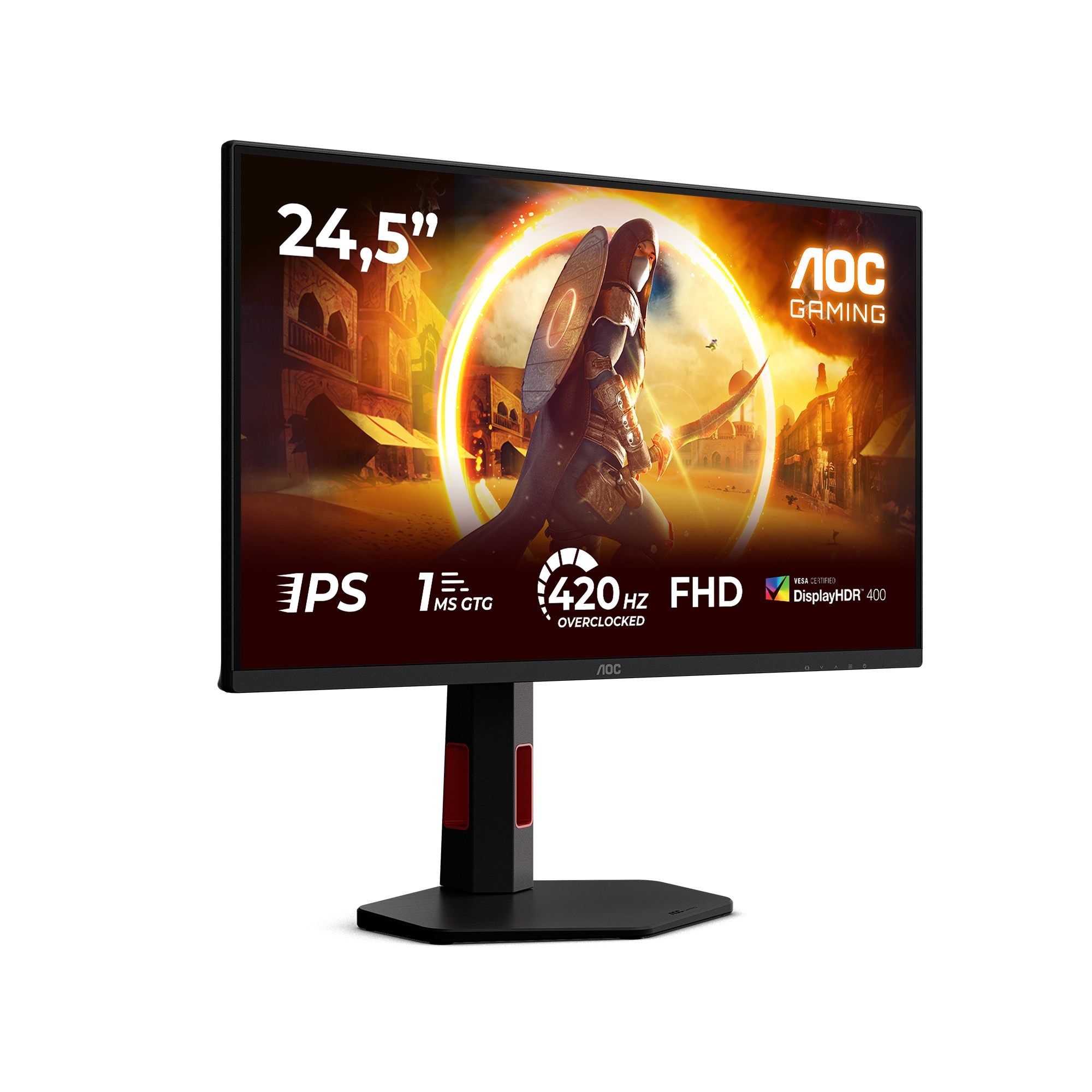 AOC 25G4KUR 24.5p 1920x1080 Fast IPS Flat H/A 130MM 400Hz USB HUB DP HDMI 400cd/m2