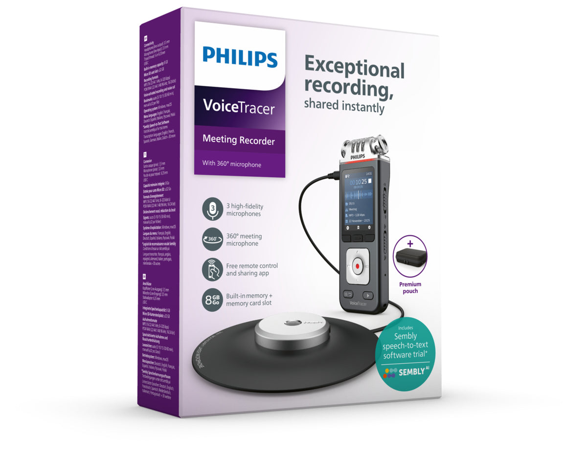PHILIPS Dictaphone VoiceTracer DVT8115 : Enregistreur audio