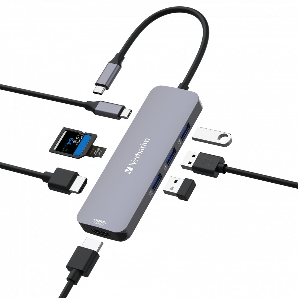 VERBATIM USB-C PRO MULTIPORT HUB 8 PORT CMH-08 WCF (P)