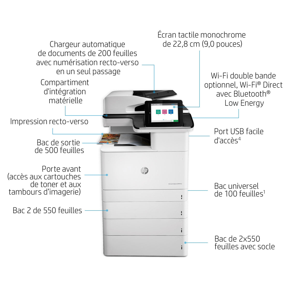 HP Color LaserJet Enterprise MFP M776dn MFP colour laser 297x864mm A3 46ppmcopy 46ppmprint 650 sheets USB 2.0 LAN Wi-Fi