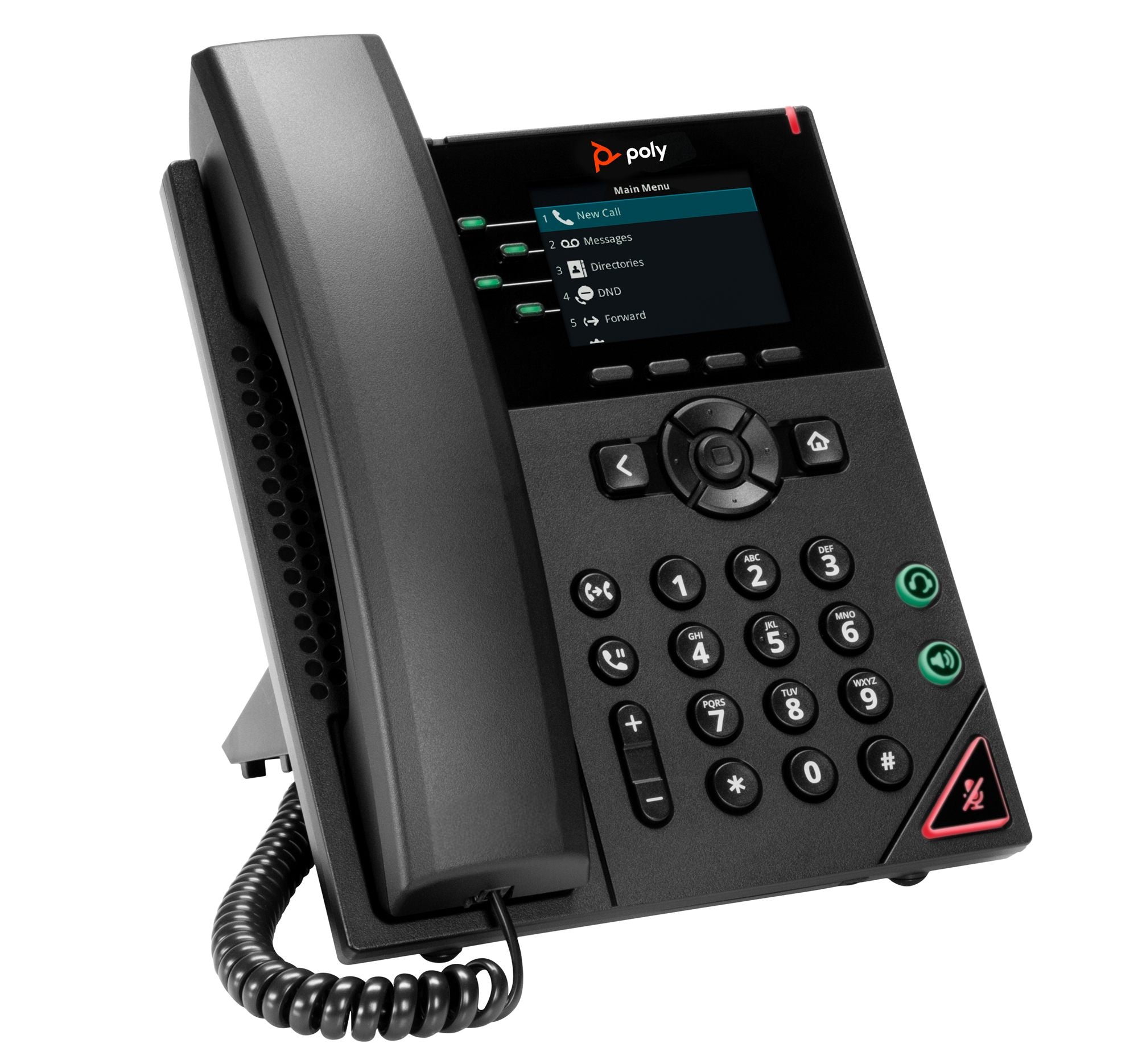 HP Poly VVX 250 4-Line IP Phone and PoE-enabled téléphone fixe Noir LCD