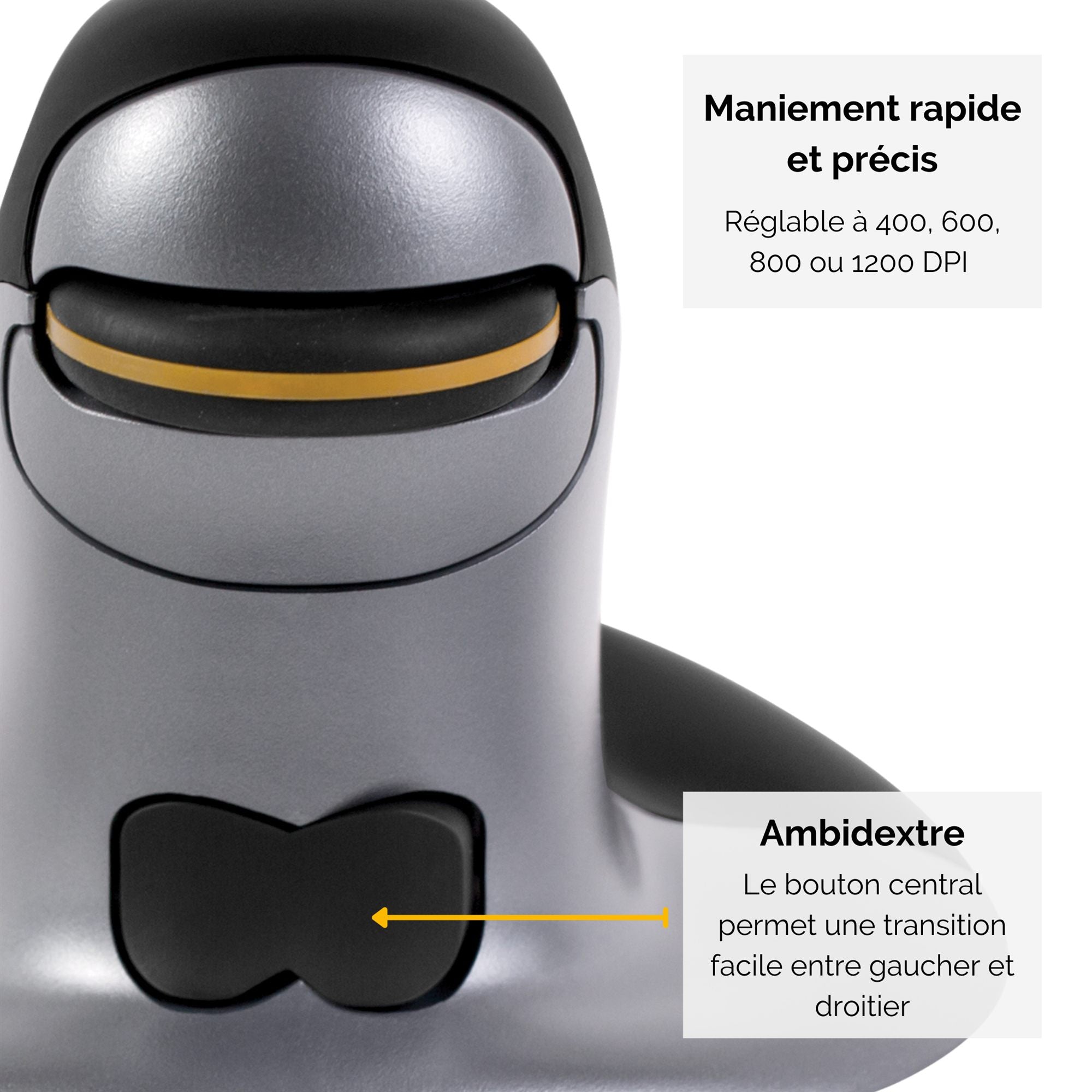 FELLOWES SOURIS VERTICALE AMBIDEXTRE PENGUIN SANS FIL - PETIT