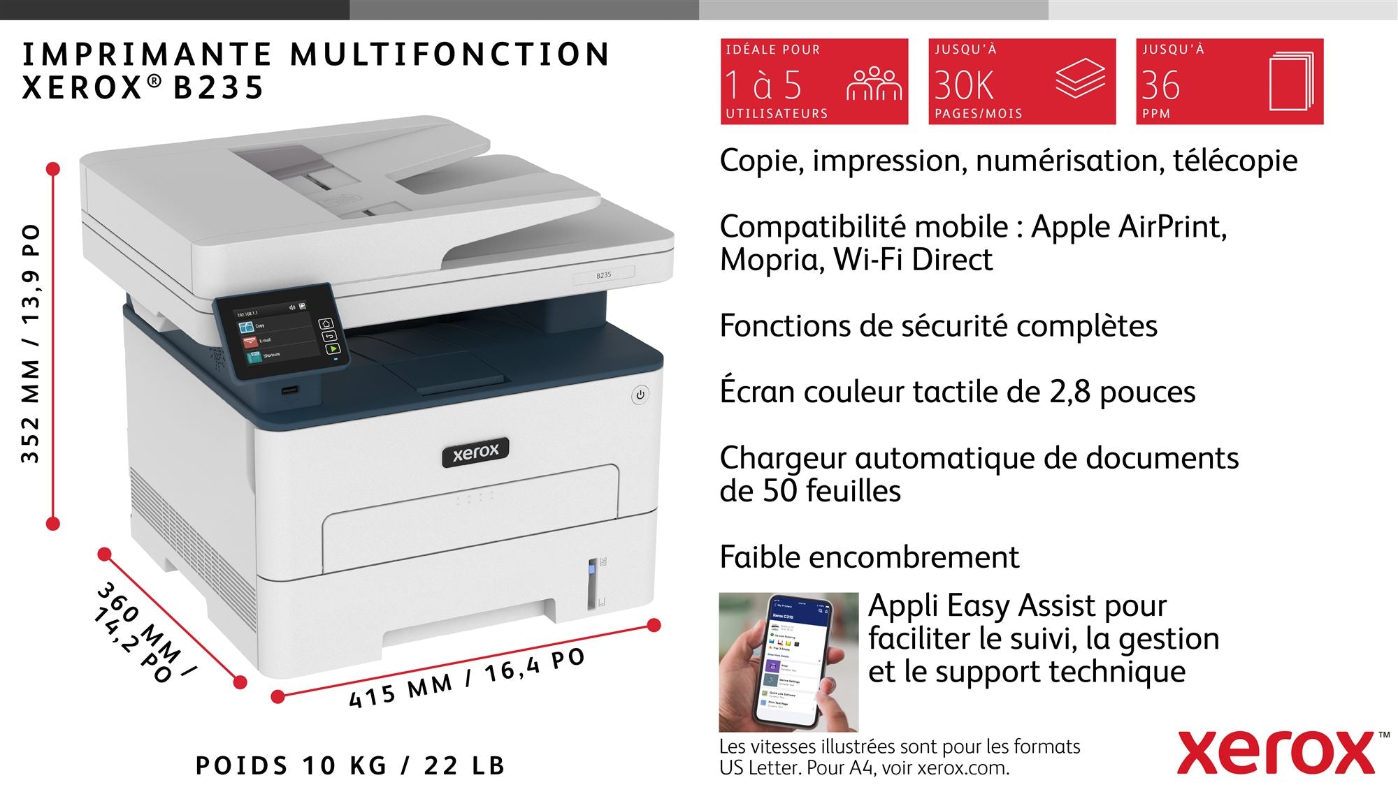 XEROX B235 MONO MULTIFUNCTION PRINTER