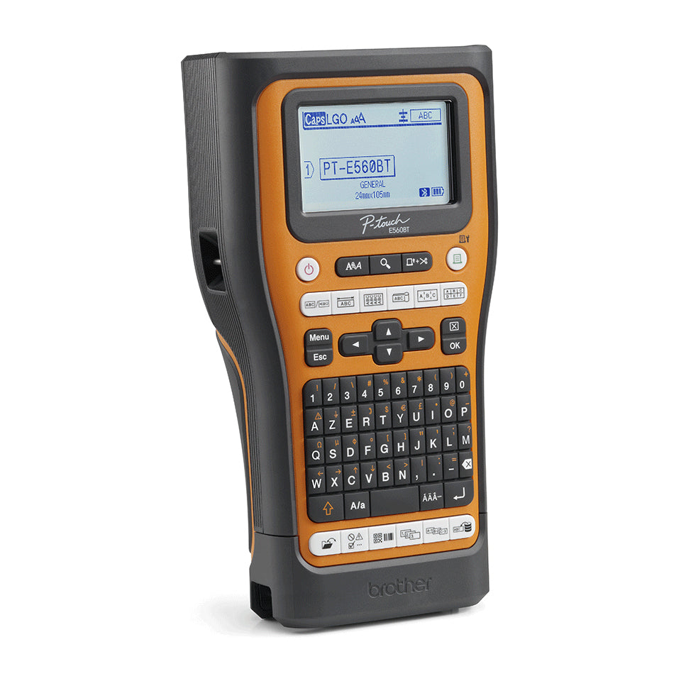 Brother PT-E560BTVP imprimante pour étiquettes Transfert thermique 180 x 180 DPI 20 mm/sec Avec fil &sans fil HSE/TZe Bluetooth QWERTZ