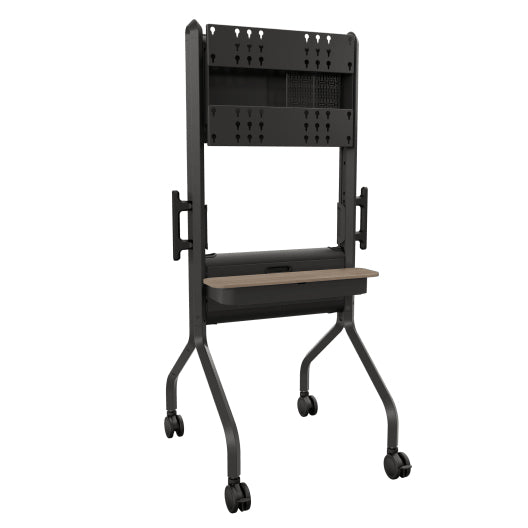 Chief Voyager Large Manual Height Adjustable AV Cart for Screen SizesÂ 50in - 85in or up to 79.4Kg Black