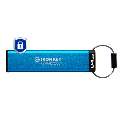 KINGSTON 64Go USB-C IronKey Keypad 200C FIPS 140-3 Lvl 3 Pending AES-256