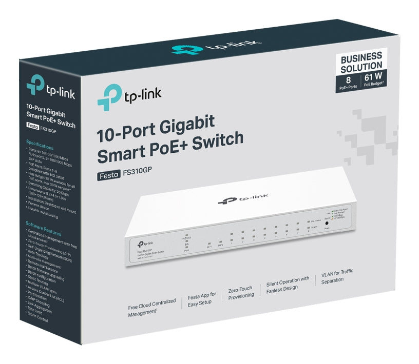 10-Port Gigabit Smart Switch with 8-Port