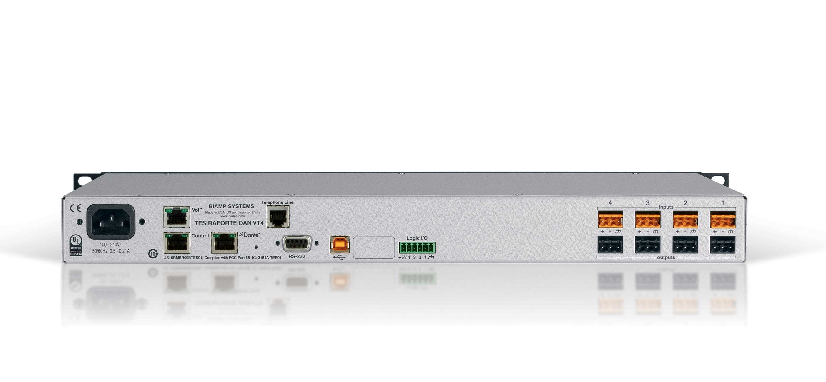 Biamp TesiraFORTÃ‰ DAN VT4 Fixed I/O DSP Analogue Processor