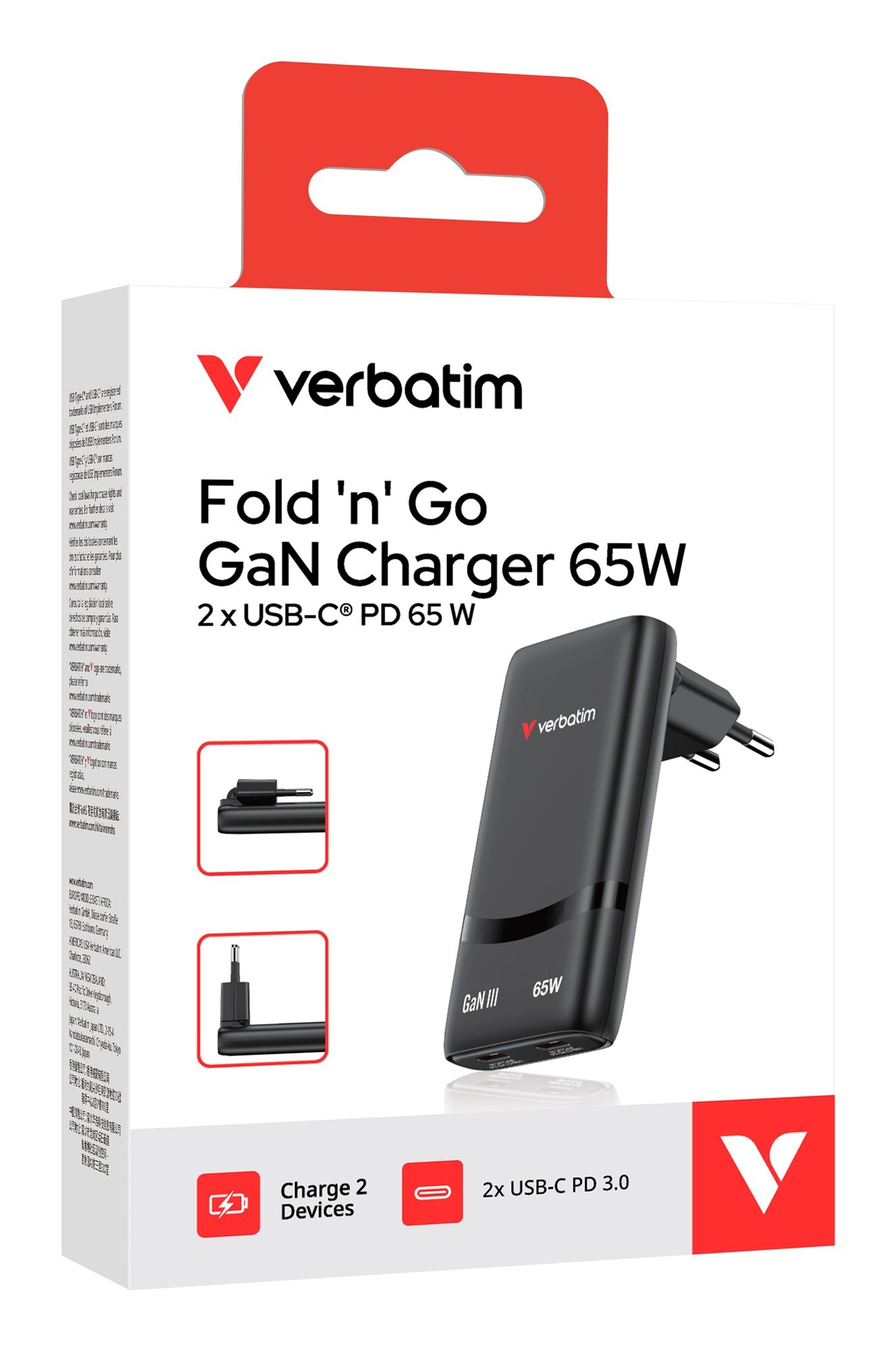 Fold ´n´ Go GaN Charger 65W EU plug Blac