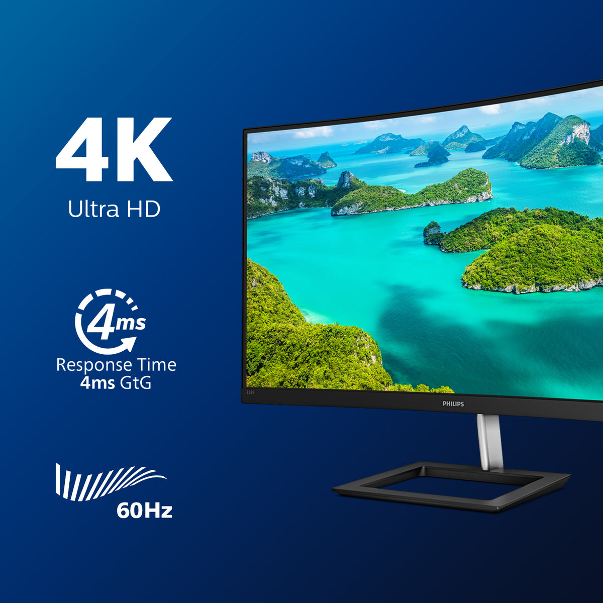 PHILIPS 328E1CA/00 - 31.5pcs - INCURVE - 4K- MVA - VGA - HDMI - DP -AUDIO