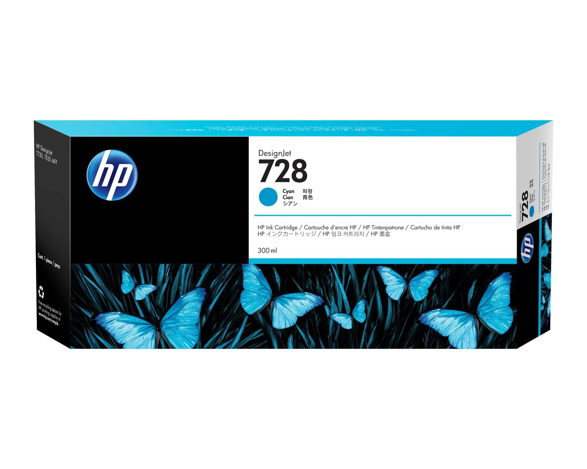 HP 728 original 300-ml Cyan Ink cartridge F9K17A