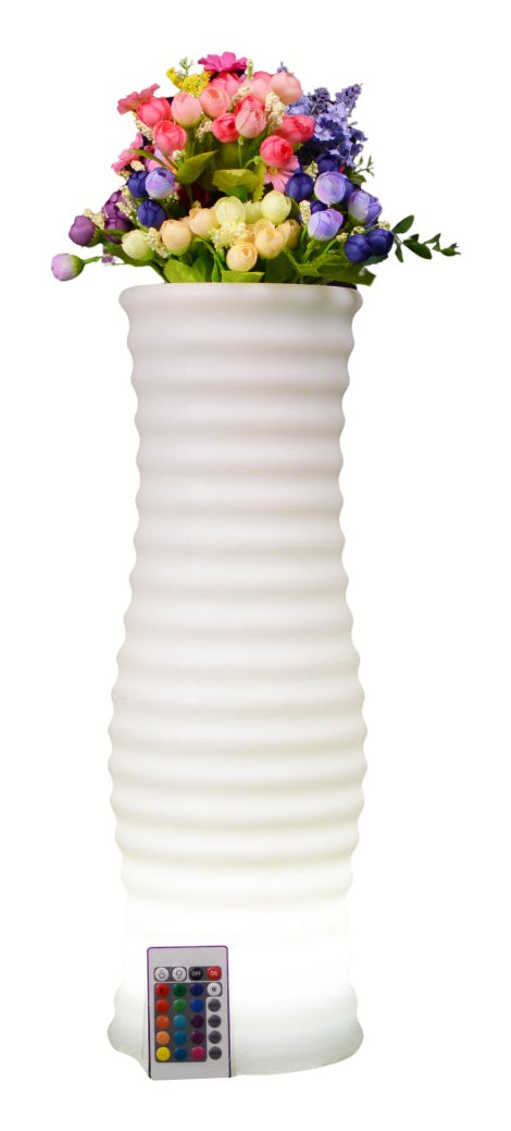 Techly I-LED FLOWERPOT Vase a fleurs avec éclairage LED RGB et télécommande