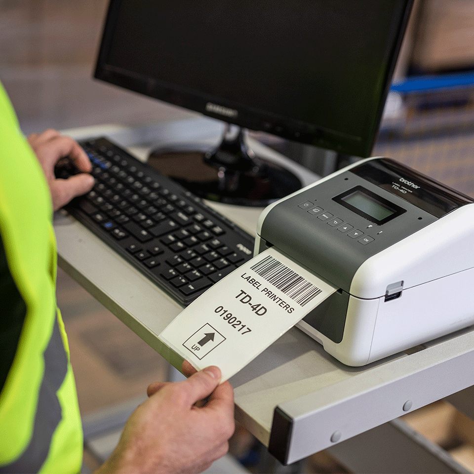 BROTHER TD-4550DNWB Label printer direct thermal 118mm 300x300dpi 152.4mm/sec USB 2.0 LAN serial Wi-Fi USB host Bluetooth 4.2
