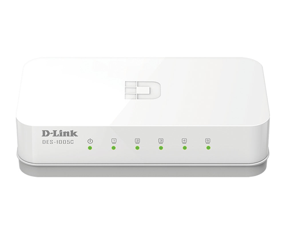 D-LINK 5ports 10/100 Mbps - Plastique - Conception économe en énergie et silencieuse