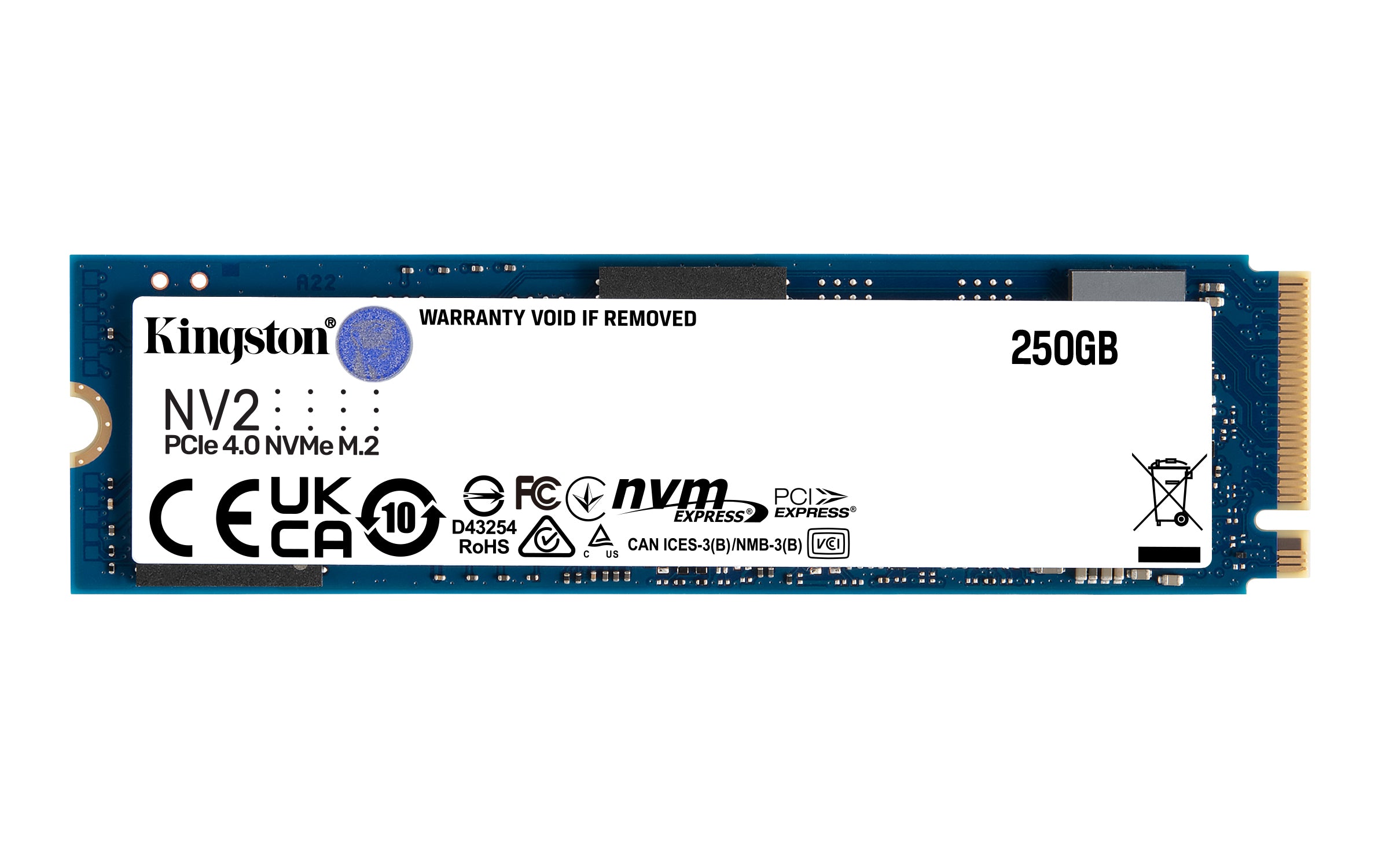 KINGSTON 250Go NV2 M.2 2280 PCIe 4.0 NVMe SSD
