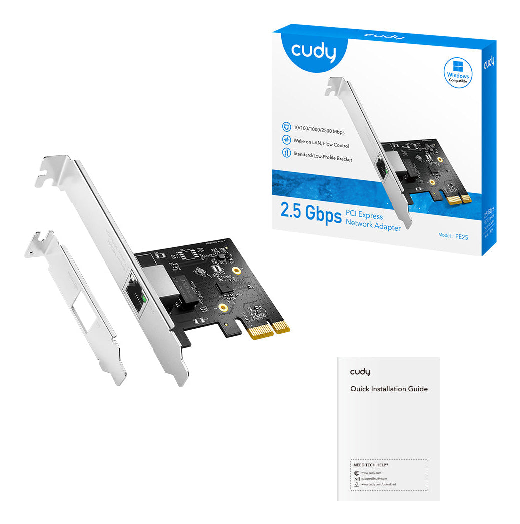 Cudy PE25 carte réseau Interne Ethernet 2500 Mbit/s