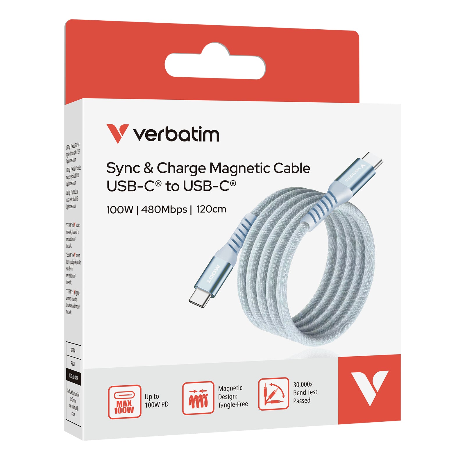 Sync & Charge USB C to USB C 100W Magnet