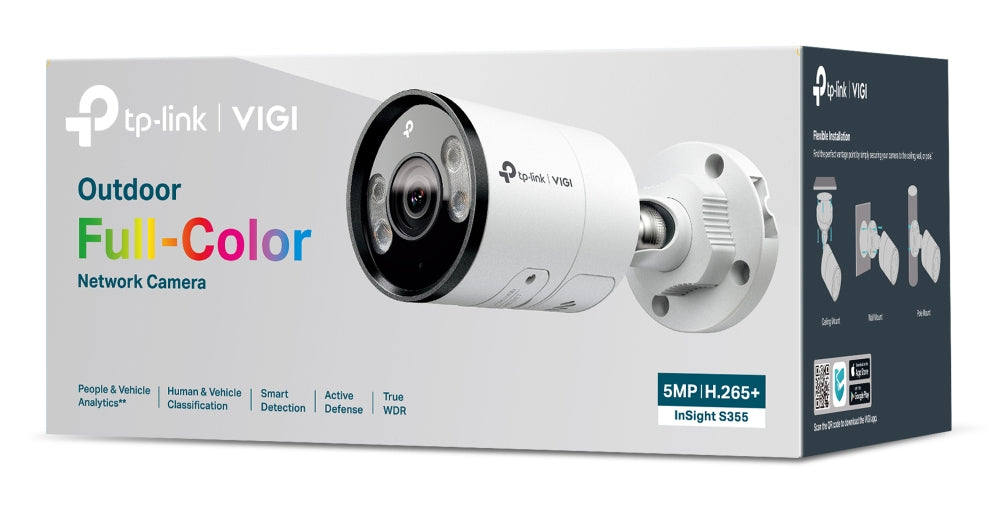 TP-Link INSIGHT S355 Caméra de sécurité IP extérieure Bullet blanche objectif 88 degrés
