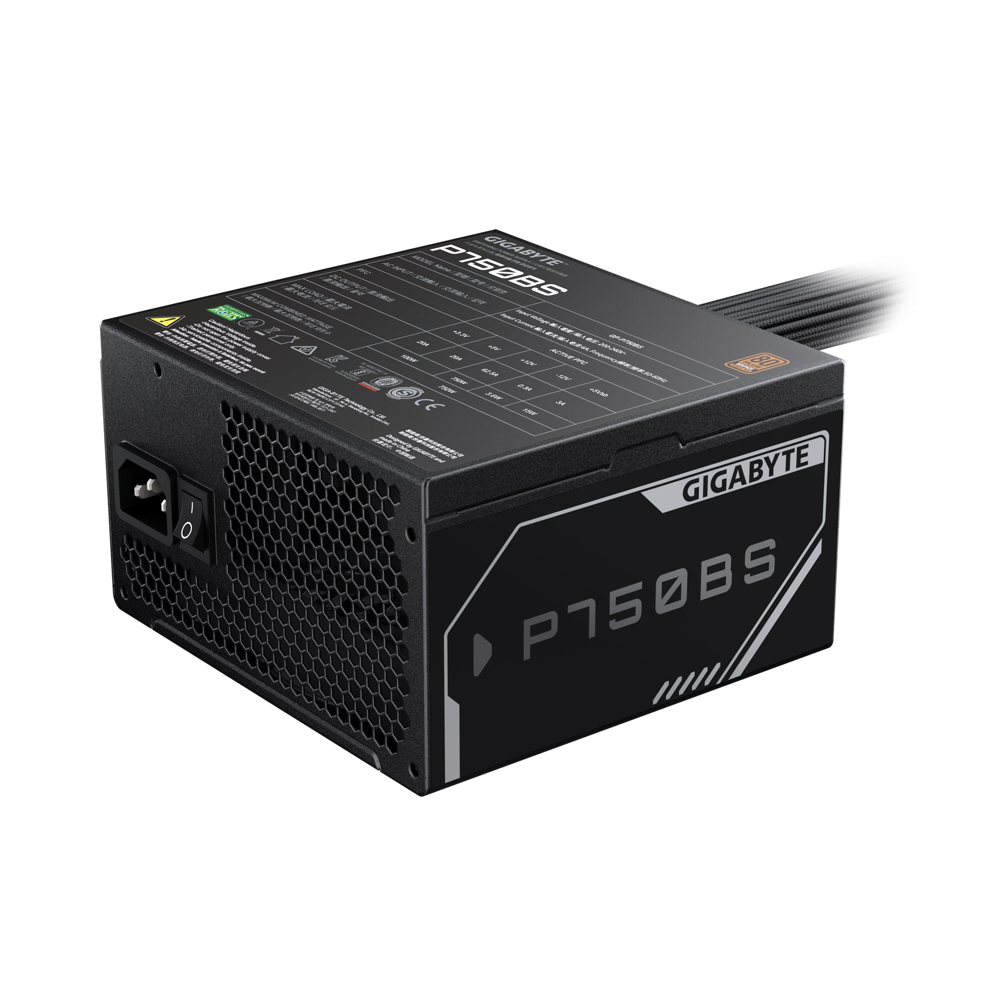 GIGABYTE P750BS unité d'alimentation d'énergie 750 W 20+4 pin ATX Noir