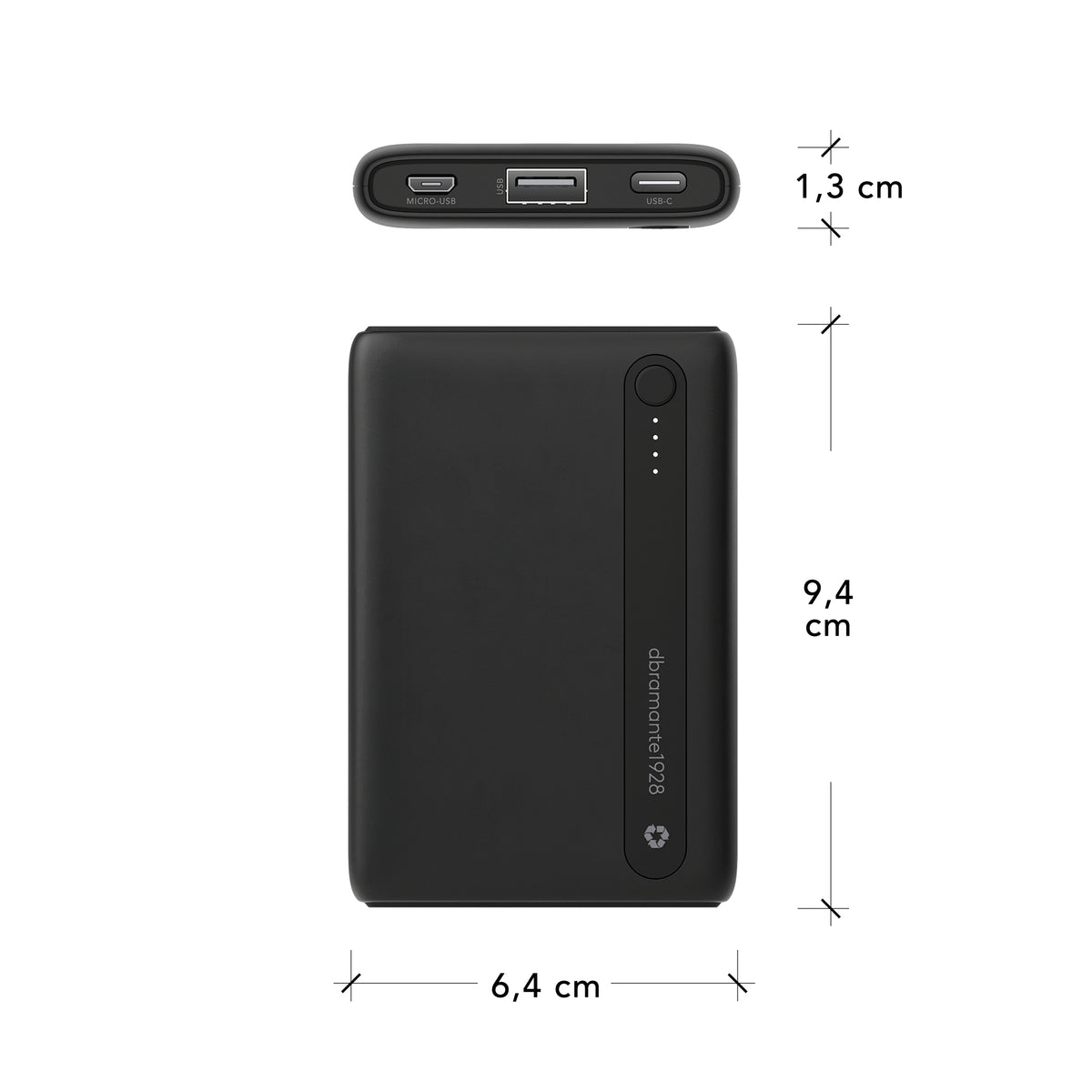 re-charge Power Bank 5.000mAh Black