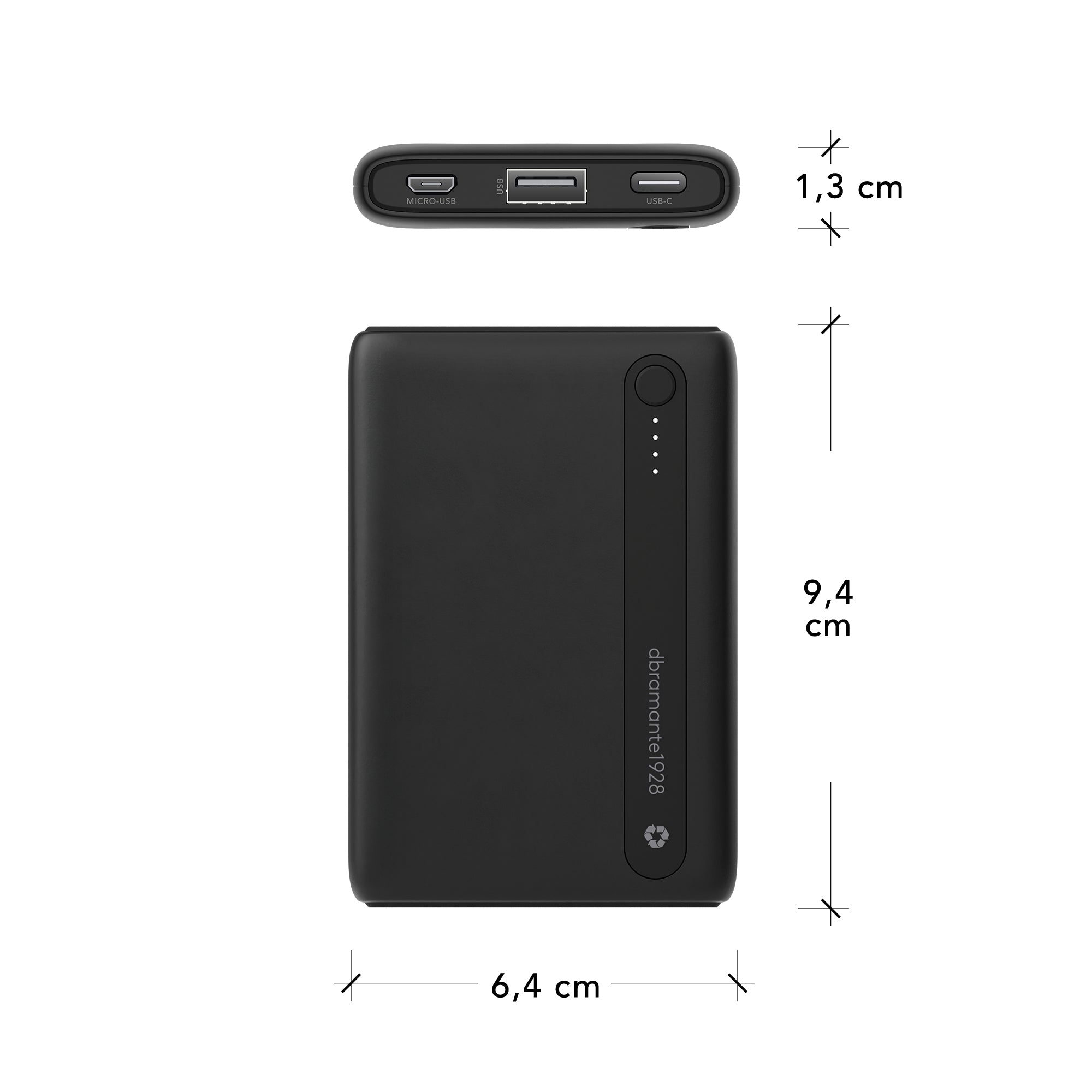 re-charge Power Bank 5.000mAh Black