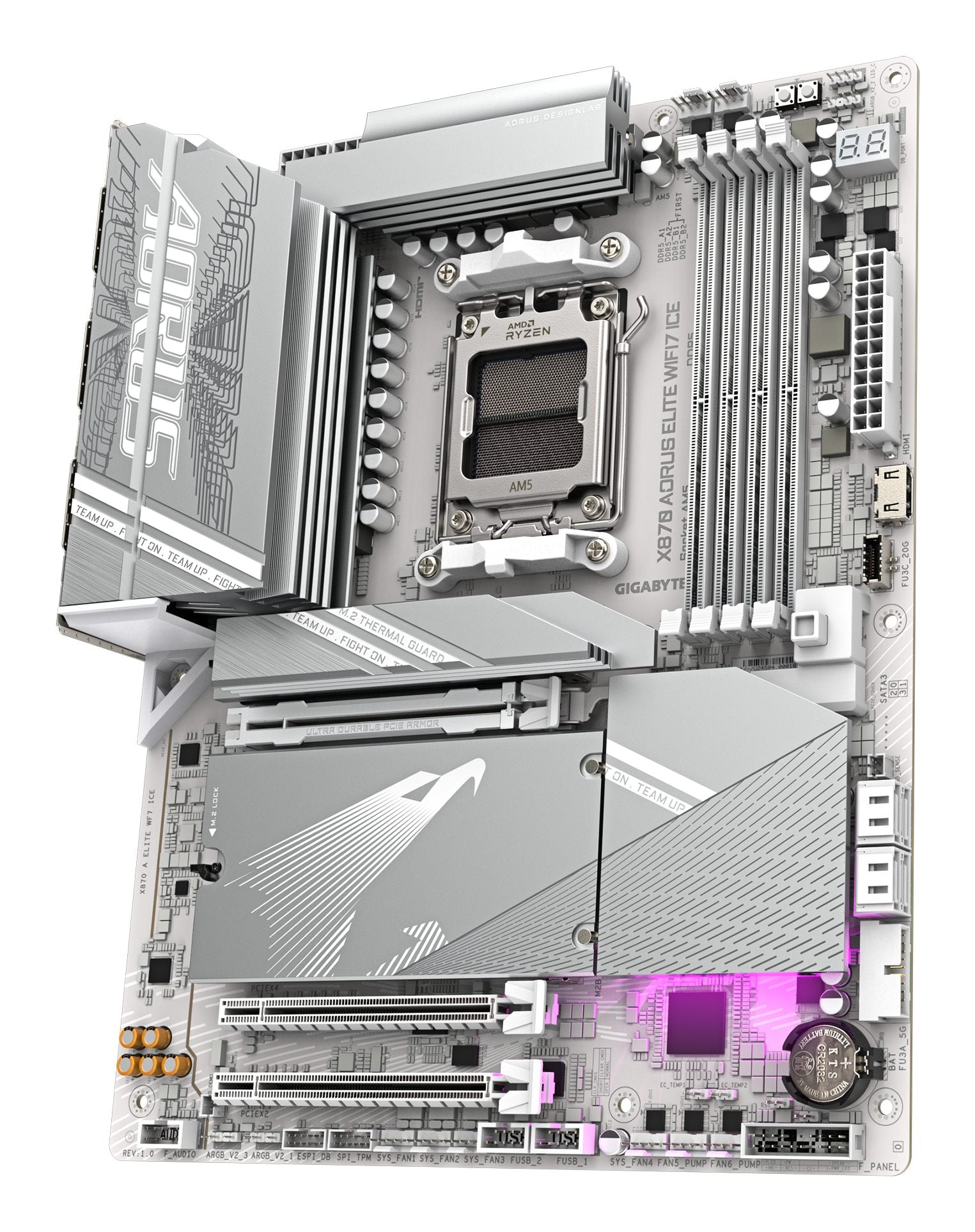 GIGABYTE X870 AORUS ELITE WIFI7 ICE AMD X870 Emplacement AM5 ATX