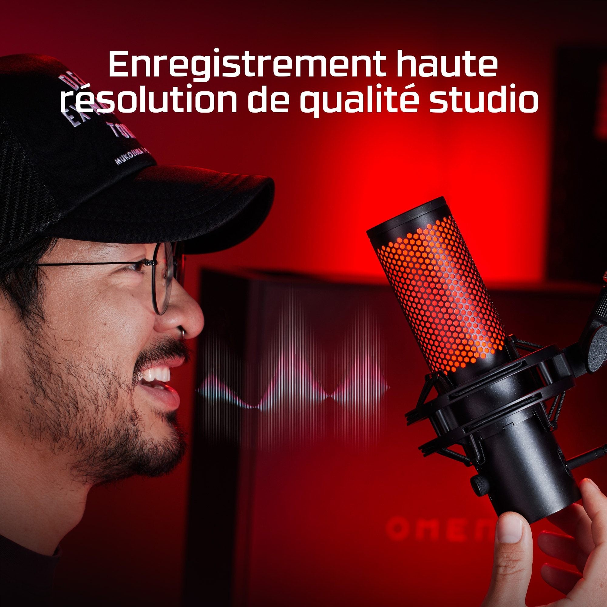 Microphone a condensateur HyperX QuadCast 2, USB, filtre anti-pop, noir