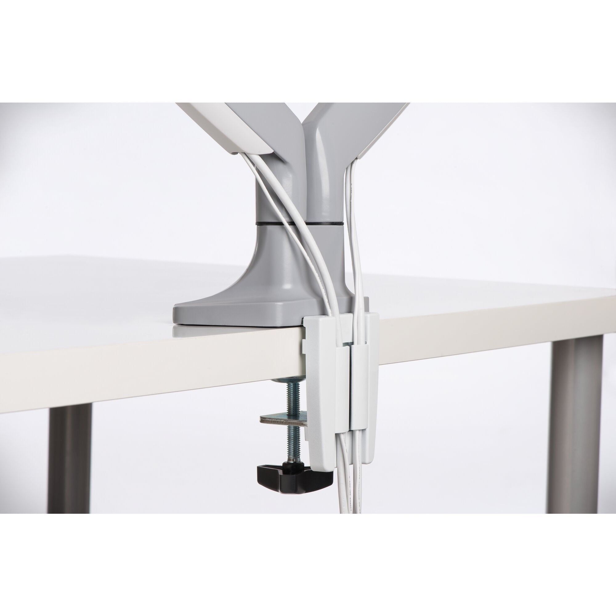 One-touch Height Adjust dual monitor arm