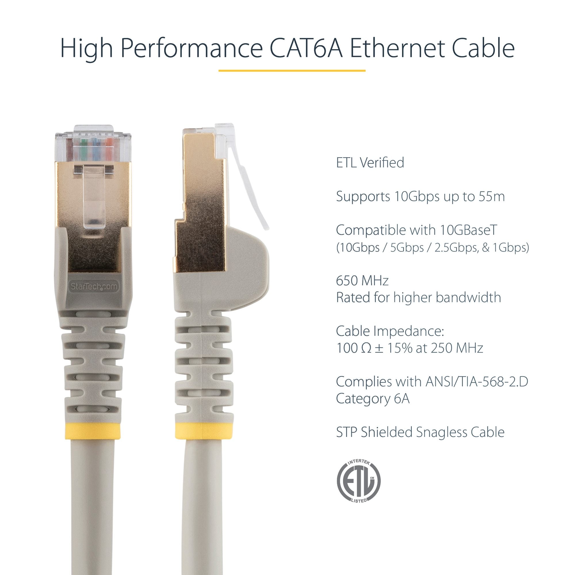 Cable - Grey CAT6a Ethernet Cable 7m