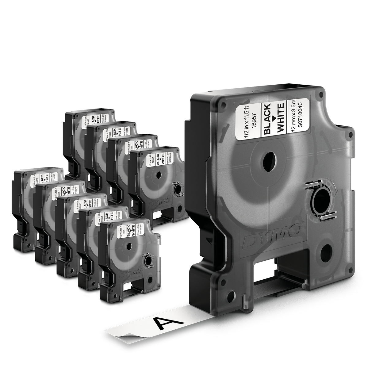 DYMO Ruban D1 noir sur blanc, 9 x 7 mm,  pack éco 8 + 2