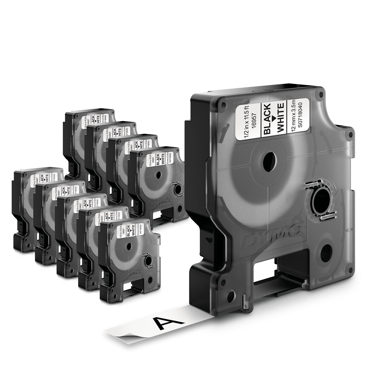 DYMO Ruban D1 noir sur blanc, 9 x 7 mm,  pack éco 8 + 2