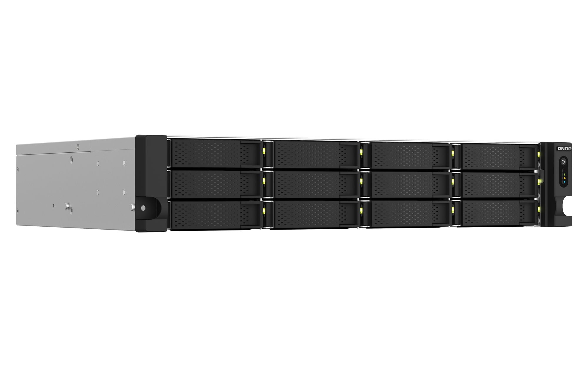 QNAP TS-1264U-RP-8G 2U 12-Bay rackmount NAS Intel Celeron N5095 quad-core 8Go onboard not expandable 12x3.5/2.5 SATA 2x300W r PS