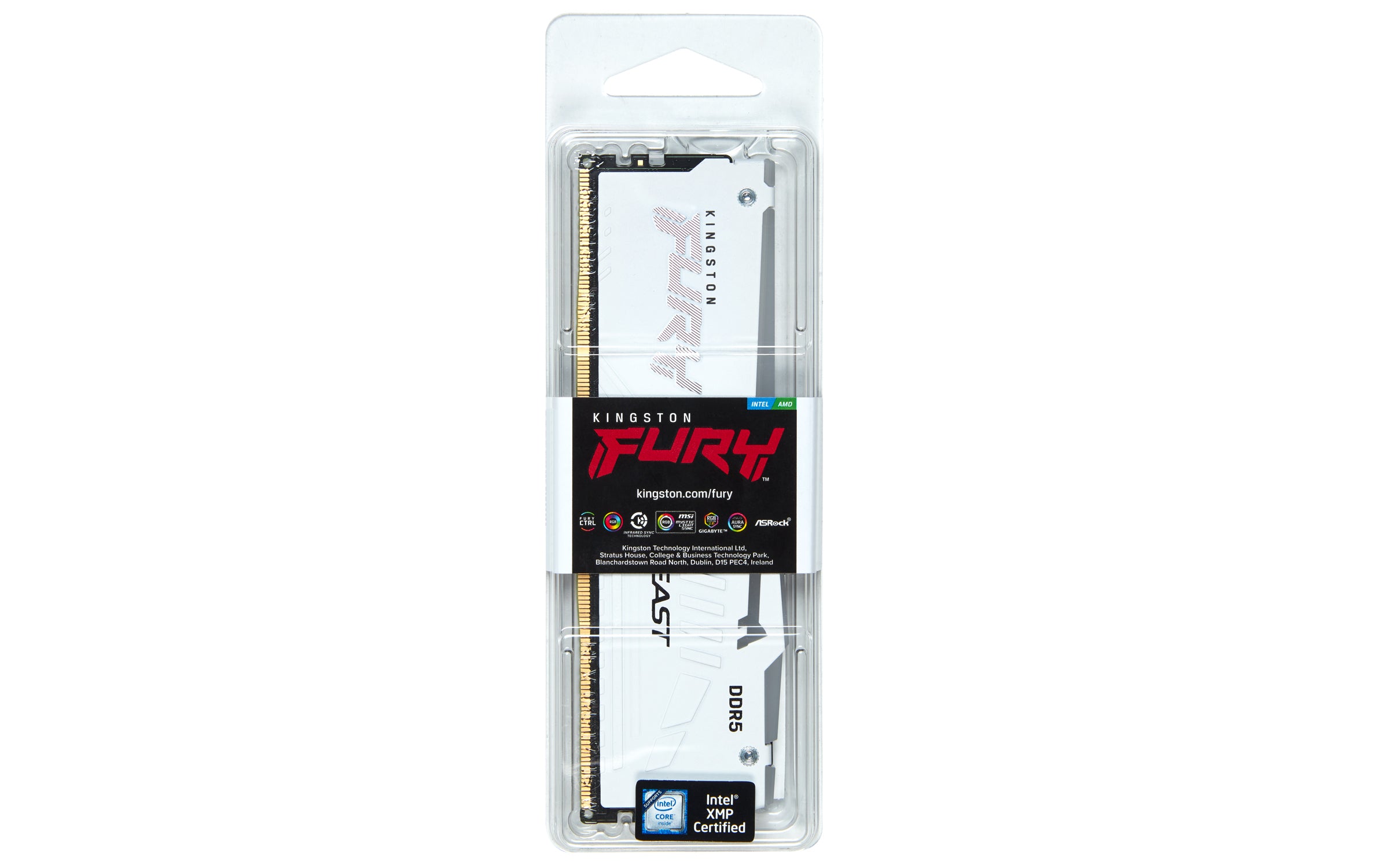 KINGSTON 16Go 6000MT/s DDR5 CL36 DIMM FURY Beast White RGB EXPO