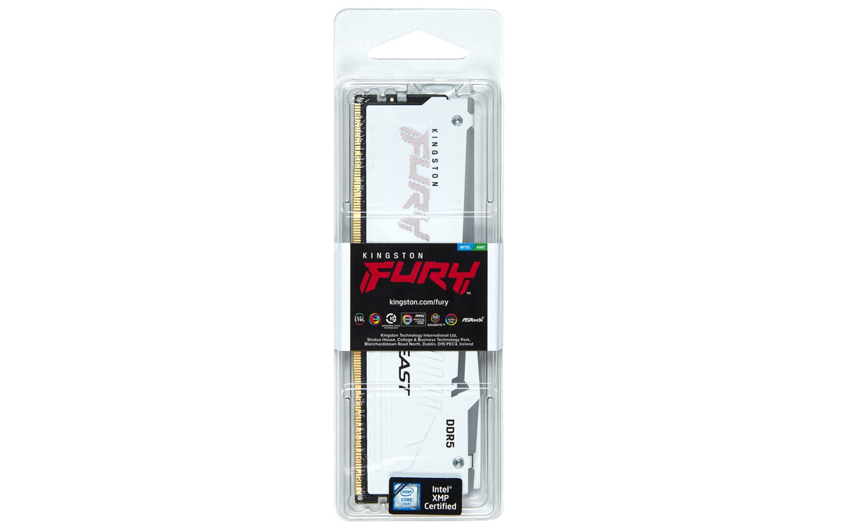 KINGSTON 16Go 6000MT/s DDR5 CL36 DIMM FURY Beast White RGB EXPO