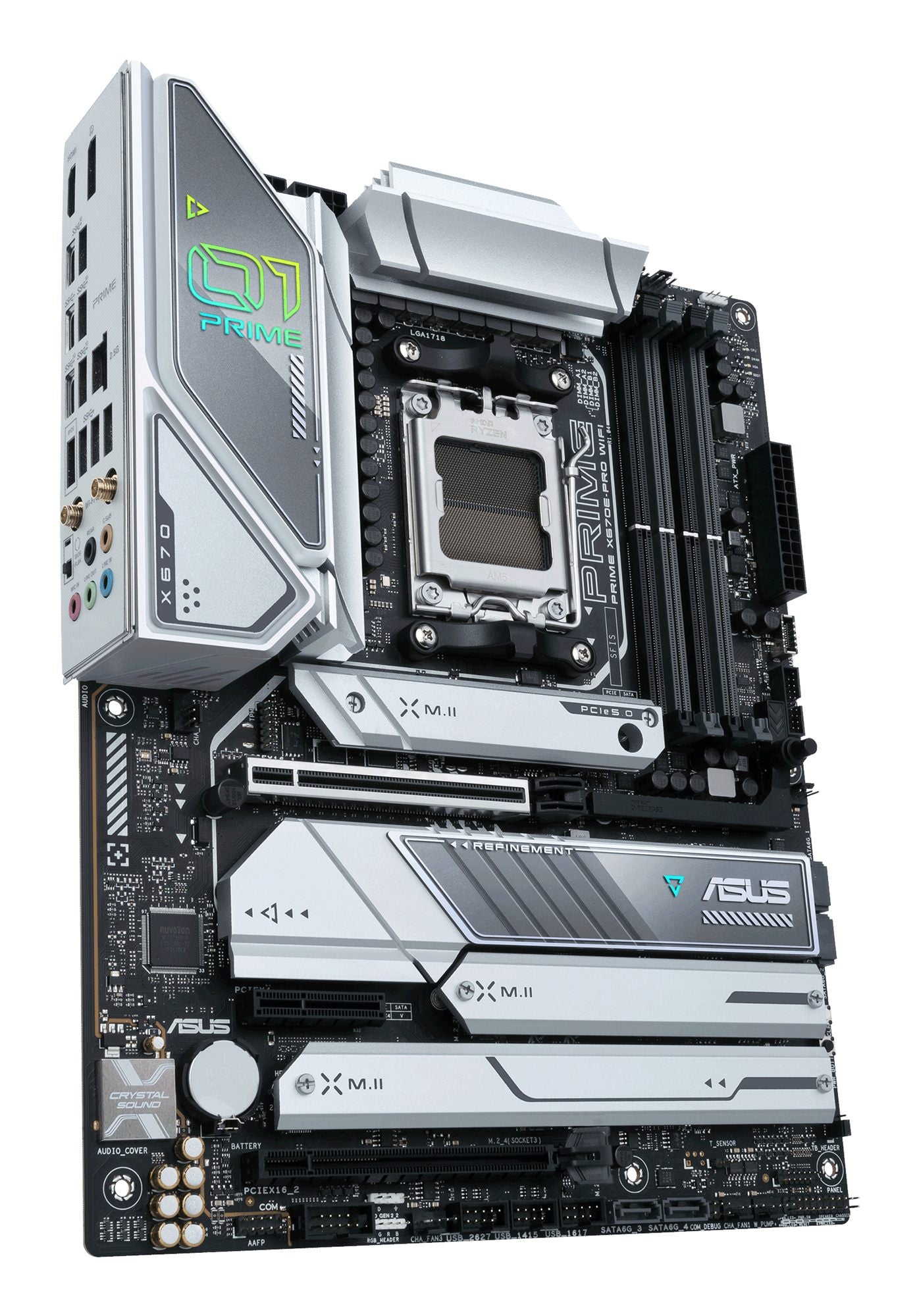 ASUS PRIME X670E-PRO WIFI AM5 Socket 4DDR5 PCIe 5.0 x16 HDMI 2.1 DP 1.4 4xSATA 6Gb/s ATX