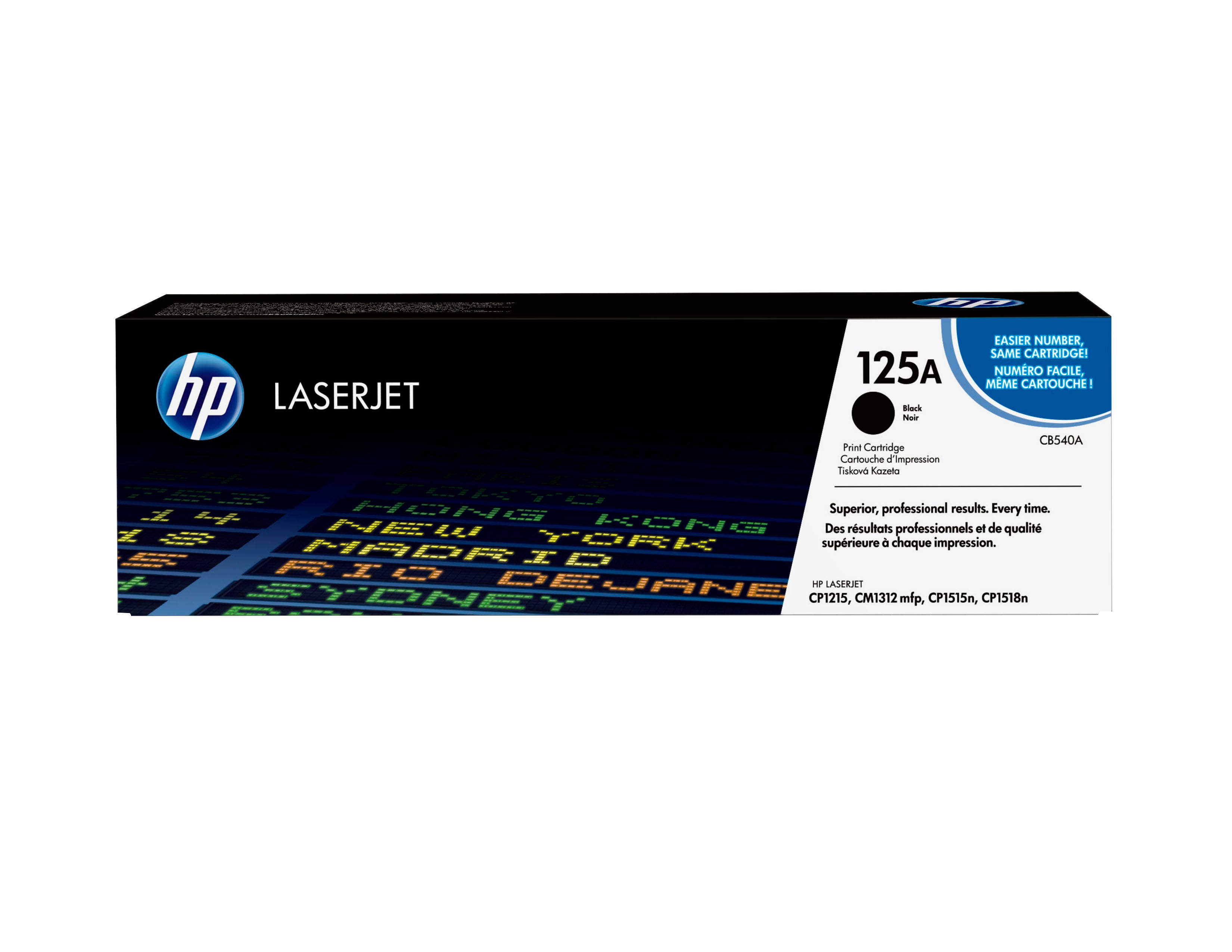HP 125A original Colour LaserJet Toner cartridge CB540A black standard capacity 2.200 pages 1-pack