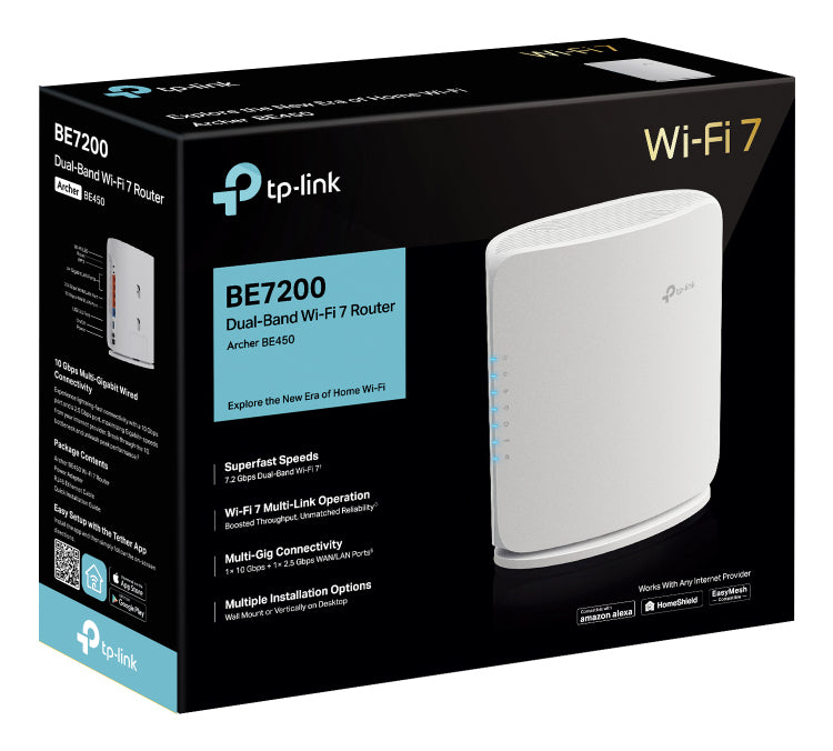 TP-Link Archer BE450 routeur sans fil Multi-Gigabit Ethernet Bi-bande (2,4 GHz / 5 GHz) Blanc