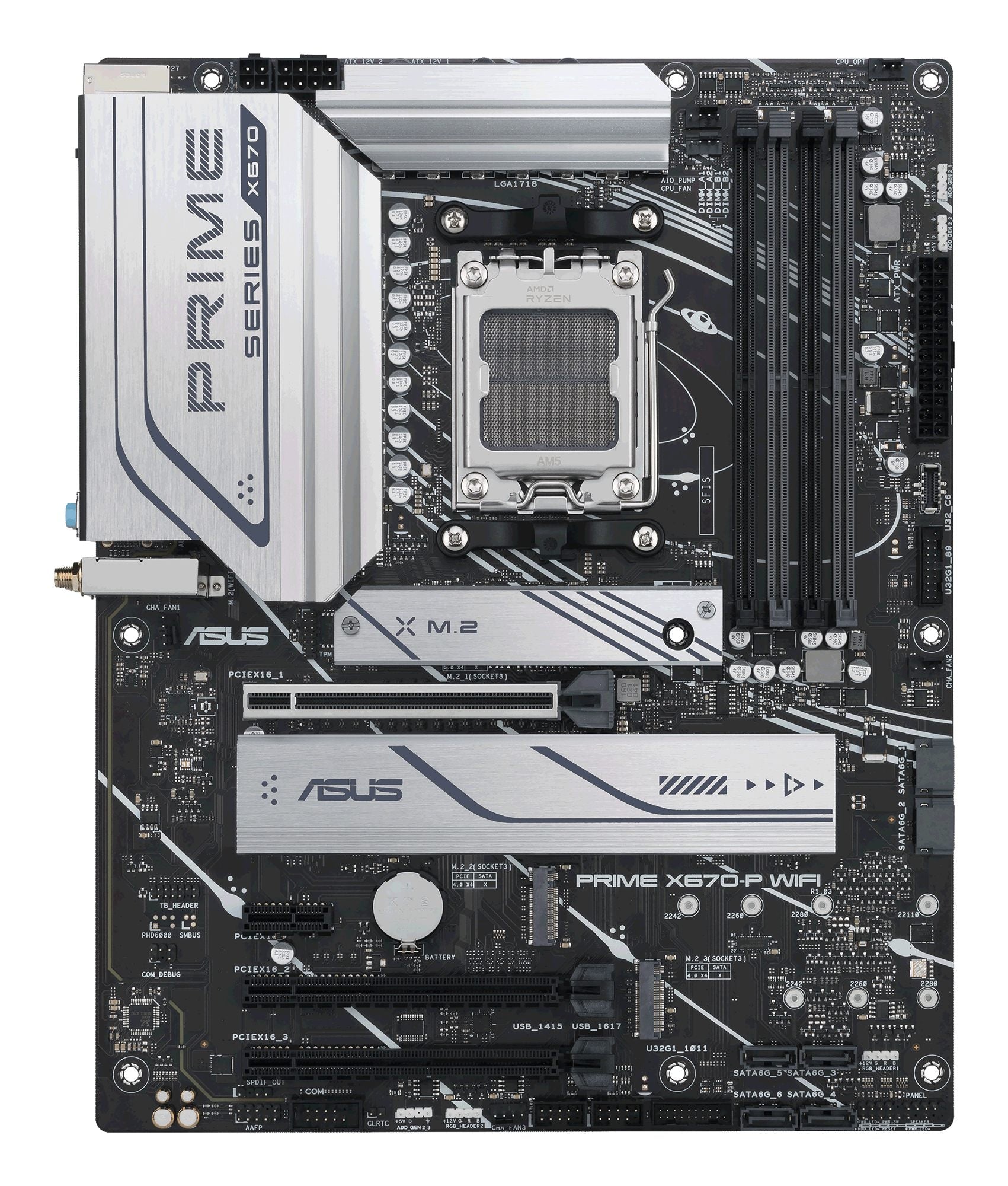 ASUS PRIME X670-P WIFI AM5 Socket 4DDR5 3xPCIe 4.0 x16 HDMI 2.1 DP 1.4 6xSATA 6Gb/s ATX