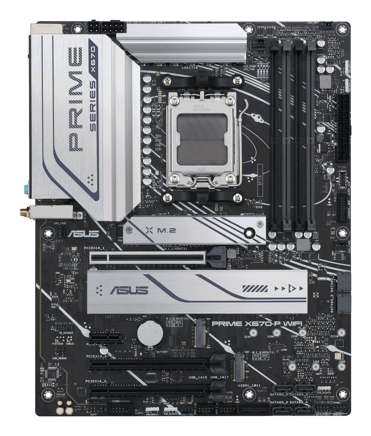 ASUS PRIME X670-P WIFI AM5 Socket 4DDR5 3xPCIe 4.0 x16 HDMI 2.1 DP 1.4 6xSATA 6Gb/s ATX