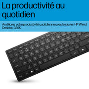 HP 320K Wired Keyboard clavier Bureau USB Noir