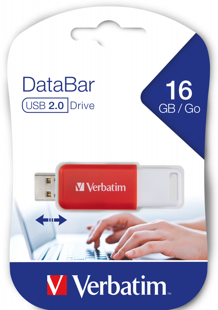 V DataBar USB 2.0 Drive Red 16GB