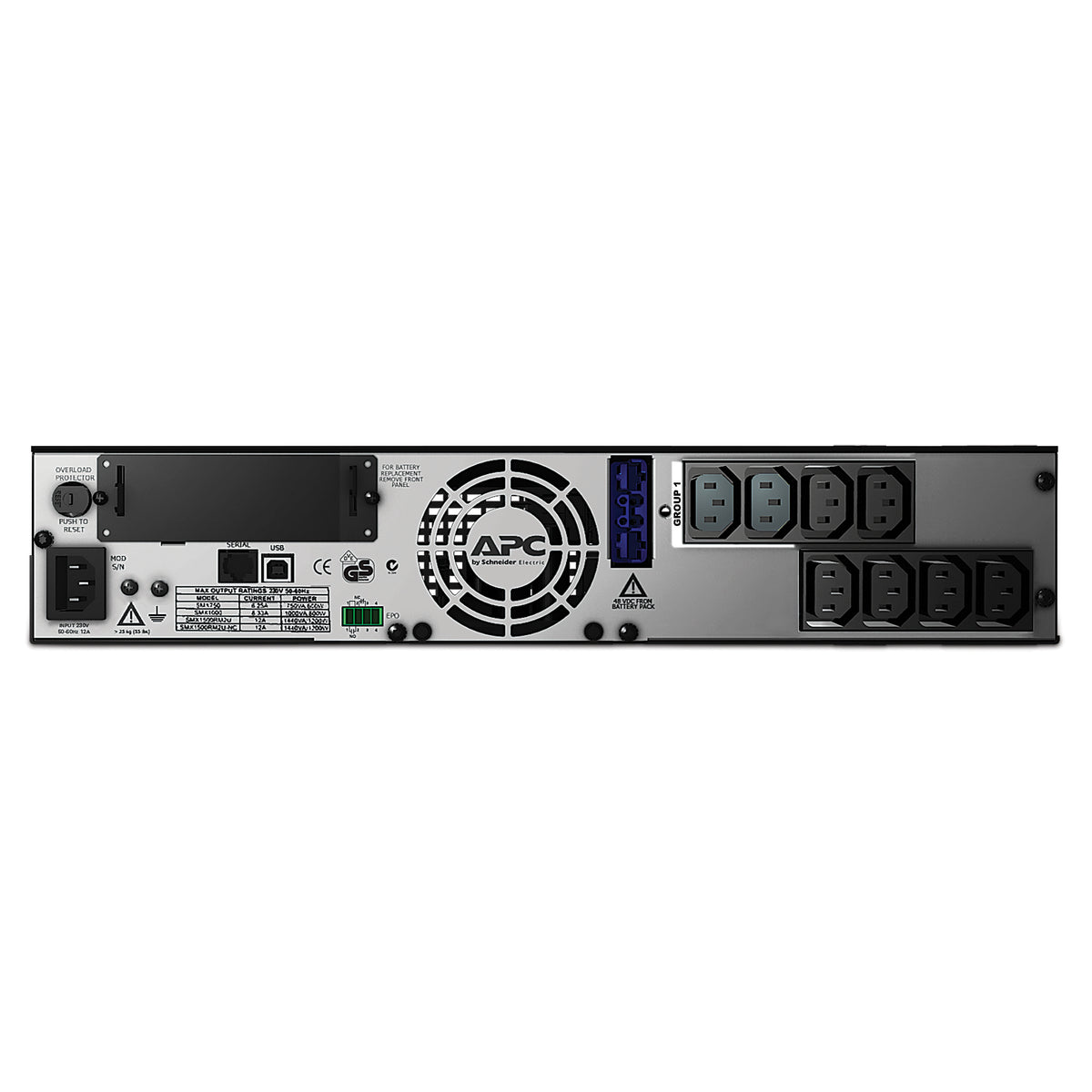 APC Smart-UPS X 750 Rack/Tower LCD UPS rack-mountable AC 230V 600Watt 750VA output connectors 8 2U Black
