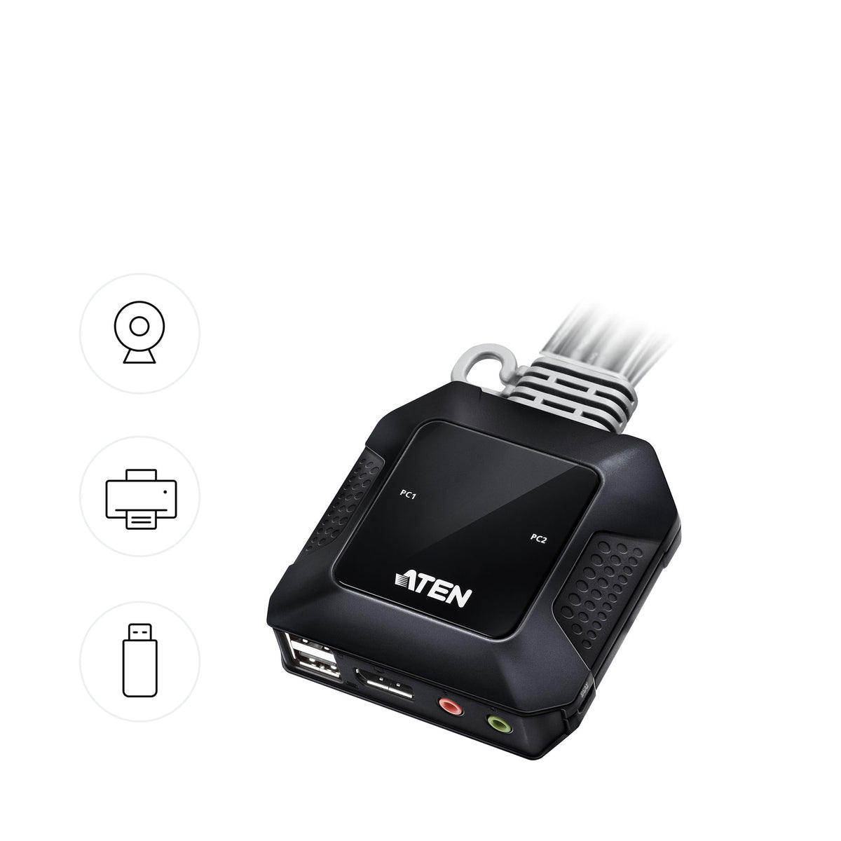 ATEN CS52DP commutateur écran, clavier et souris Noir
