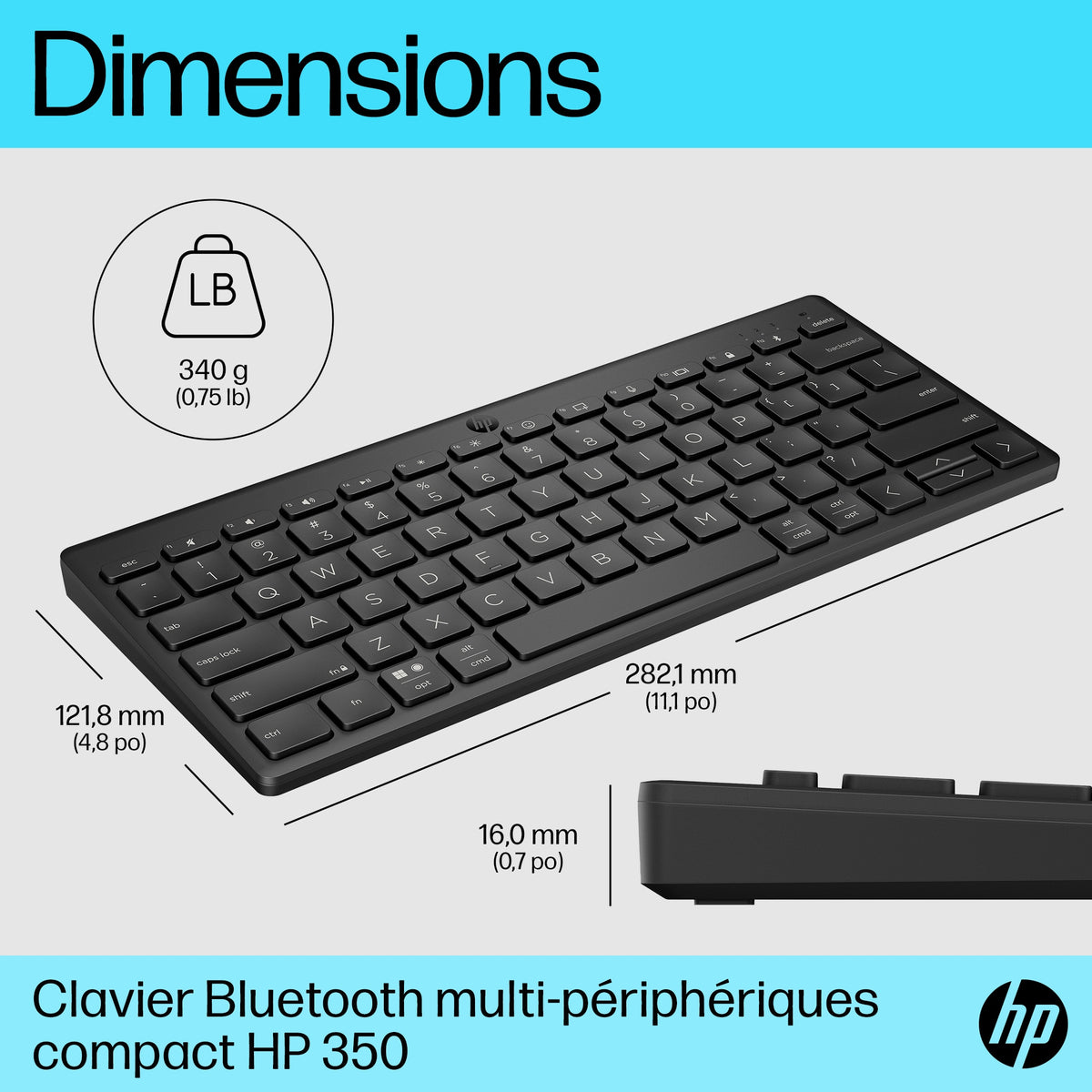 HP 350 BLK Compact Multi-Device KBD EMEA