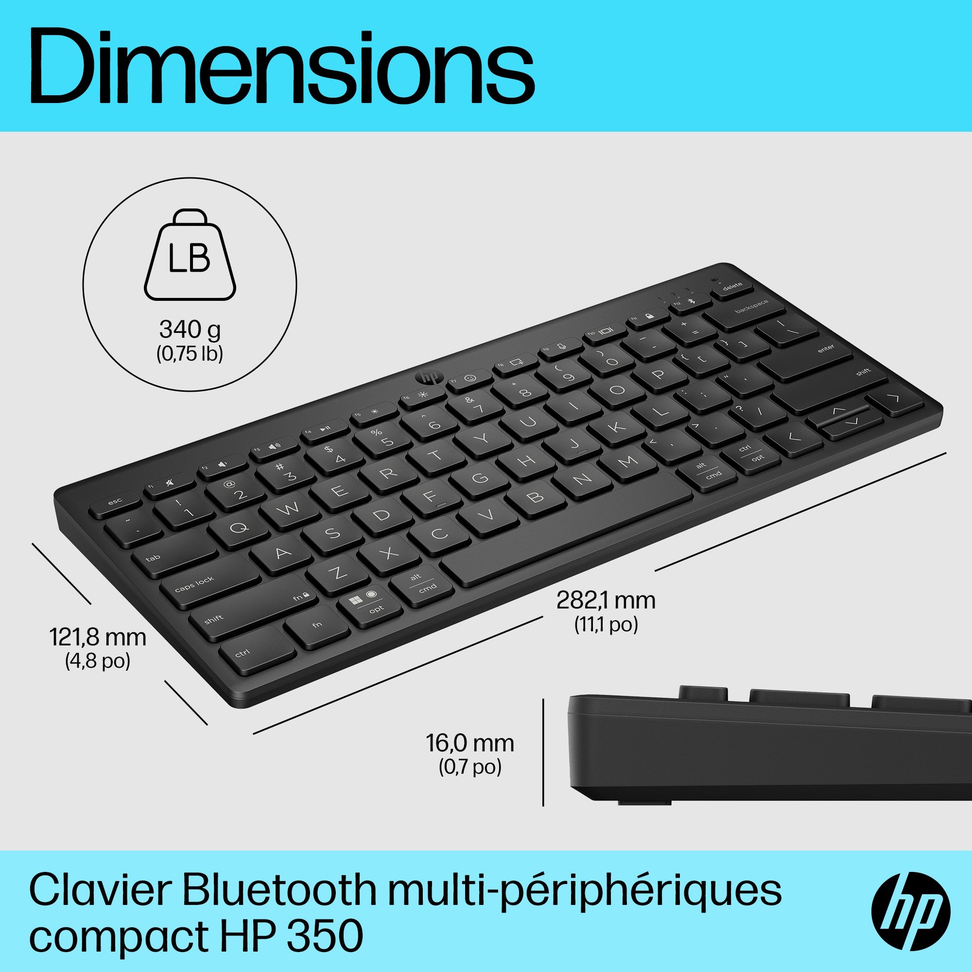 HP 350 BLK Compact Multi-Device KBD EMEA