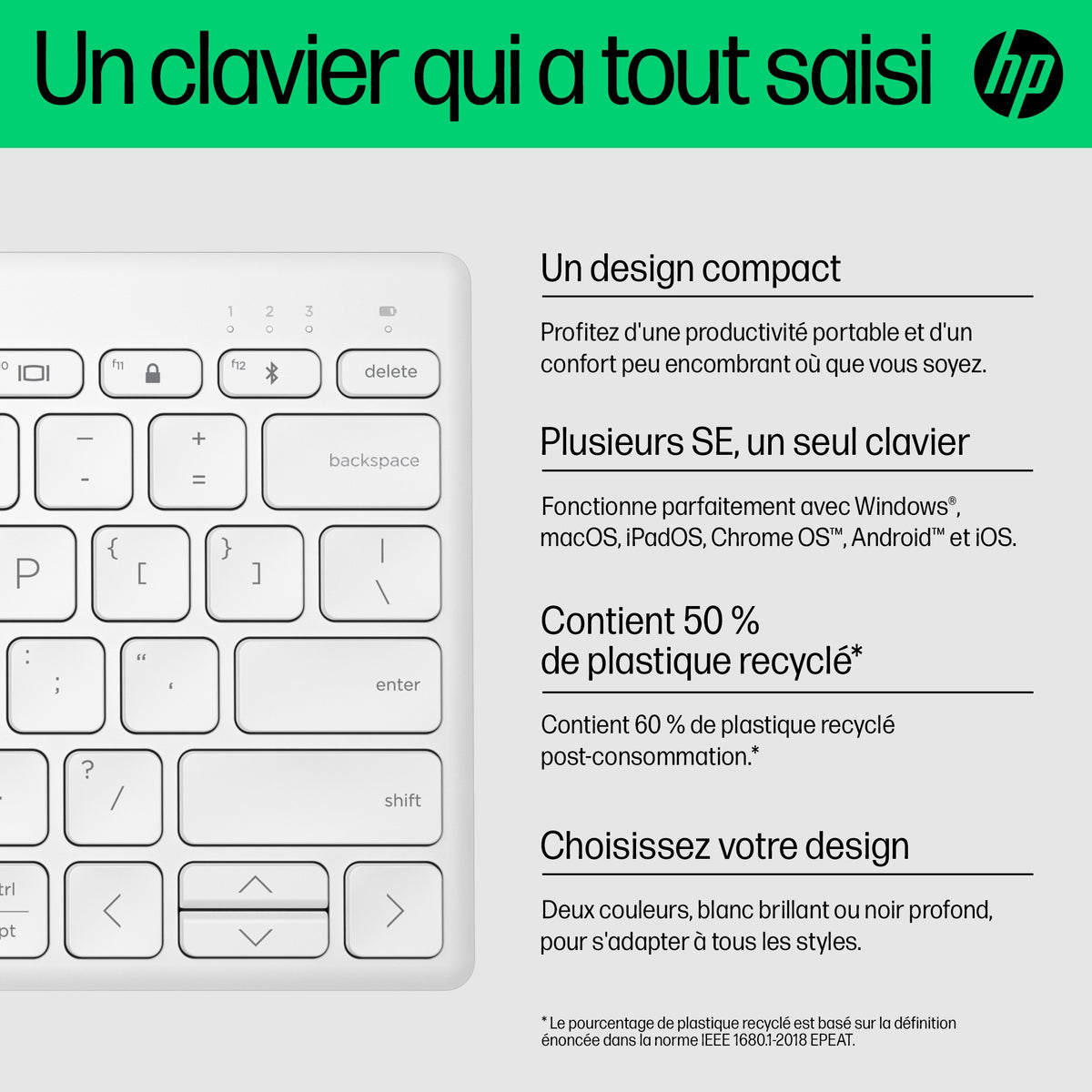 HP 350 WHT Compact Multi-Dev KBD EMEA-IN