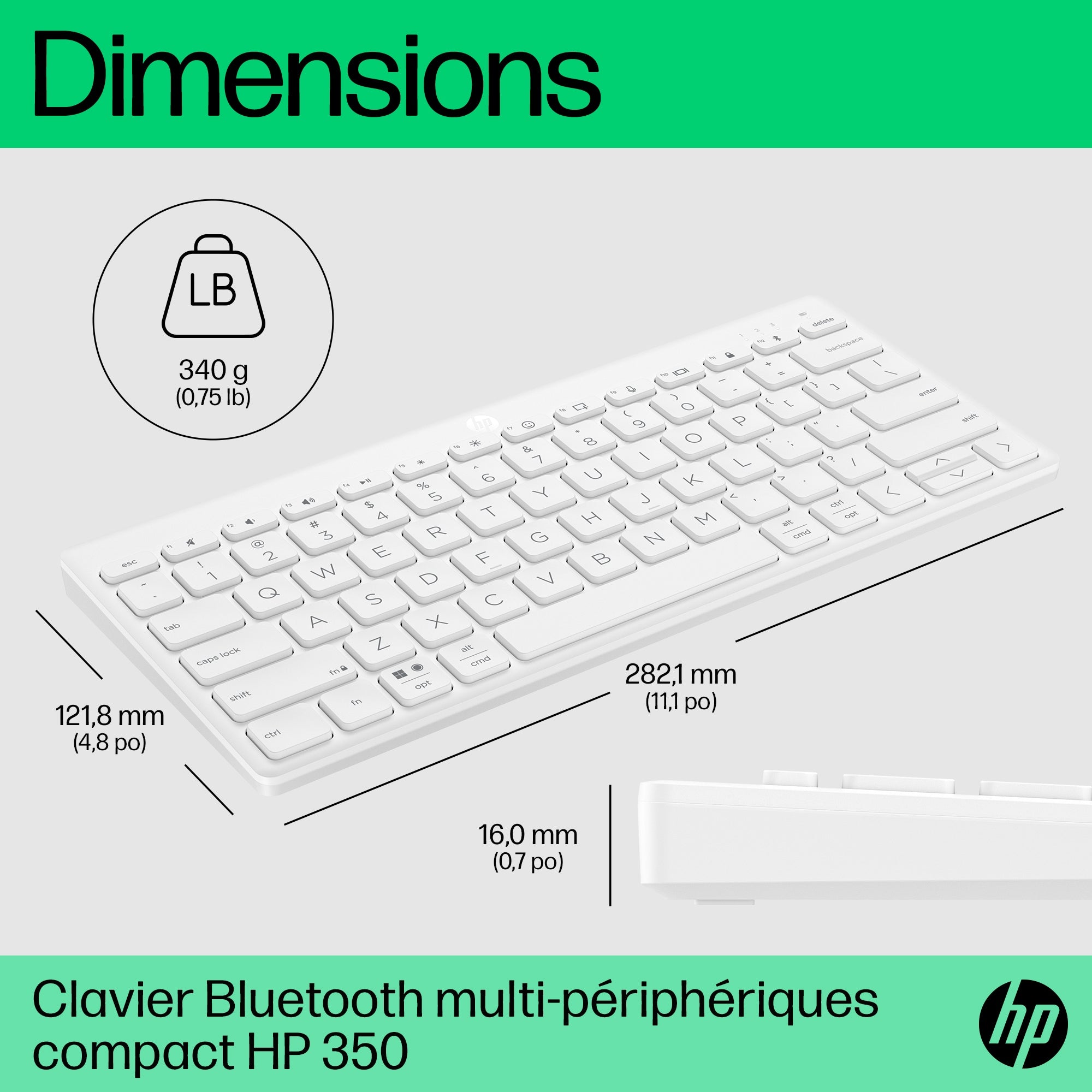 HP 350 WHT Compact Multi-Dev KBD EMEA-IN